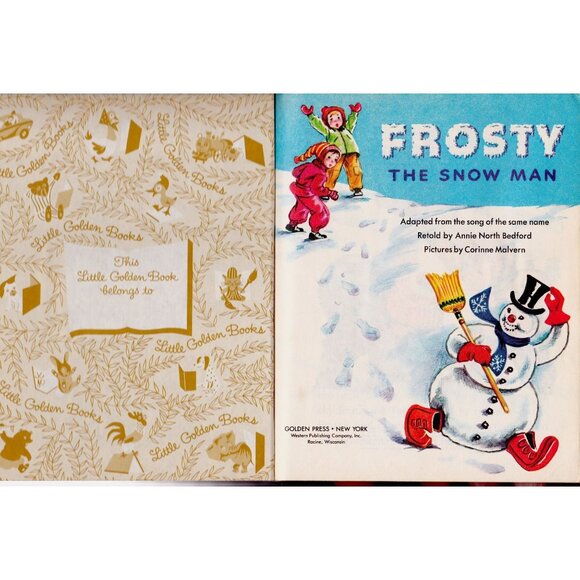 Frosty the Snow Man Little Golden Book Vintage 1982 Holiday Classic - Picture 2 of 5